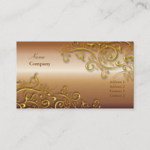 Gilded järn swirls/faux koppar/guld visitkort