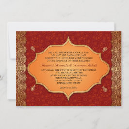 Gilded Kant Indian Ram Bröllop Inbjudningar