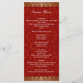 Gilded Kant Indian Ram Bröllop Menu Meny