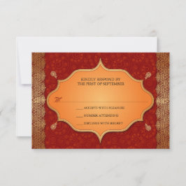 Gilded Kant Indian Ram Bröllop Reply OSA Kort