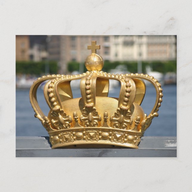 Gilded Krona, Skeppsholm Bridge, Stockholm Sverige Vykort (Framsida)