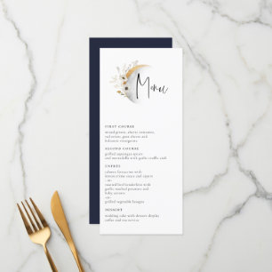 Gilded Måne Boho Blommigt Bröllop Meny