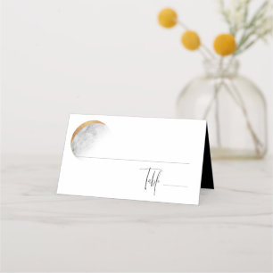 Gilded Måne Bröllop Place Card Placeringskort