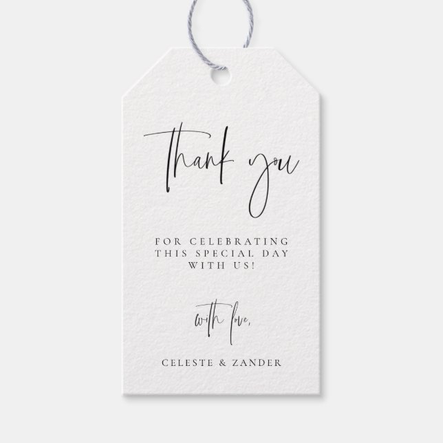 Gilded Måne Phase Bröllop Tack Gift Märkres Presentetikett (Framsidan)