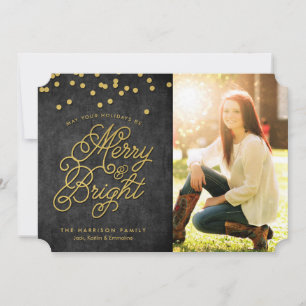 Gilded Merry & Bright-julkort - Helgdag Card Julkort