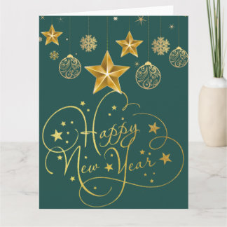 Gilded Midnight New Year’s Eve Card – Luxury Foile Kort