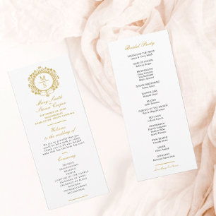 Gilded Monogram Bröllop Program