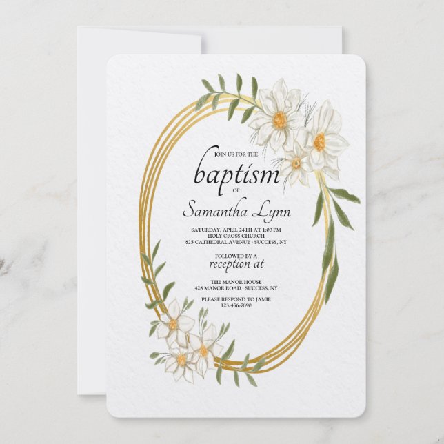 Gilded Oval-inbjudan Inbjudningar (Framsida)