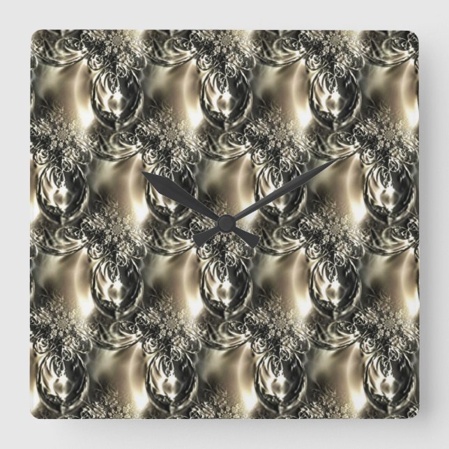 Gilded Pearls Fyrkantig Klocka (Framsida)