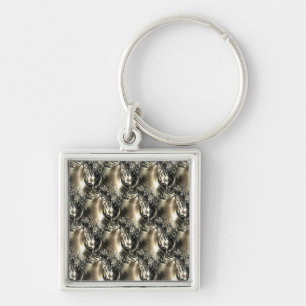 Gilded Pearls Fyrkantig Silverfärgad Nyckelring