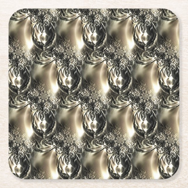 Gilded Pearls Underlägg Papper Kvadrat (Framsidan)