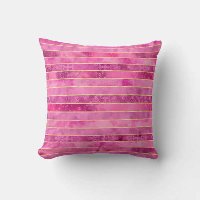 Gilded Pink Cosmic Tapestry Kudde (Framsida)