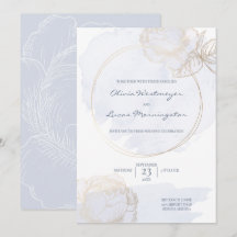 Gilded Ro Dusty Blue Watercolor Bröllop