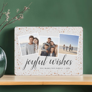 Gilded Stars Fotokollage för ro Guld Julkort