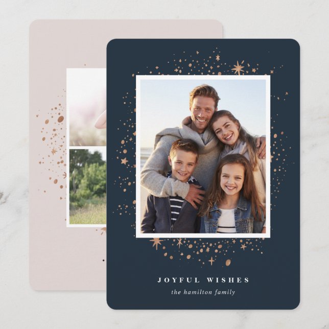 Gilded Stars | Helgdag-fotokort Julkort (Fram/baksida)