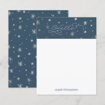 Gilded Stars Personal Stationery, Nattkort Himlar