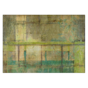 Gilded Turkos och Grönt Abstrakt Painting