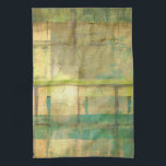 Gilded Turkos och Grönt Abstrakt Painting Kökshandduk<br><div class="desc">En abstrakt av Jennifer Goldberger som skapar en varm,  bekant känsla med hjälp av skuggor av gyldad turkos och grönt. En trevlig promenad genom skogen under vår eller sommar skulle ge en del av samma färg. Ta med naturens gåva till ditt hem genom att köpa den här biet!</div>
