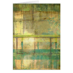 Gilded Turquise and Grönt Abstrakt Painting Hälsningskort