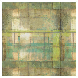 Gilded Turquise and Grönt Abstrakt Painting Tyg