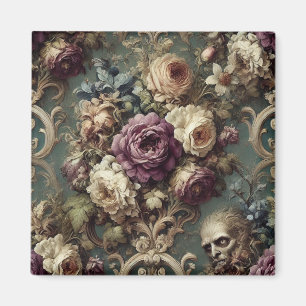 Gilded Unease - Gothic Victorian Blommigt Design Magnet
