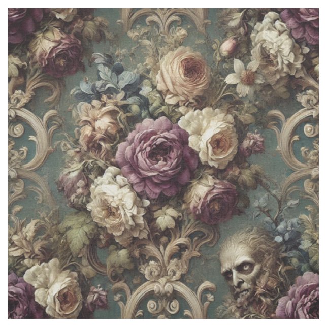 Gilded Unease - Gothic Victorian Påstående Tile Tyg (Provkarta)