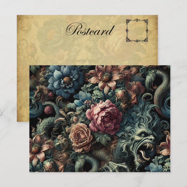 Gilded Vild - Gothic Victorian Helg Vykort (Fram/baksida)