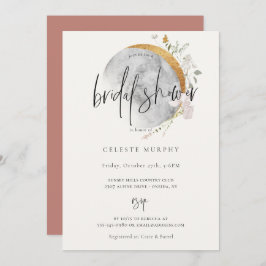 Gilded Wildblomma Måne Inbjudningskort för möhippa