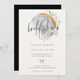 Gilded Wildblomma Måne Inbjudningskort för möhippa