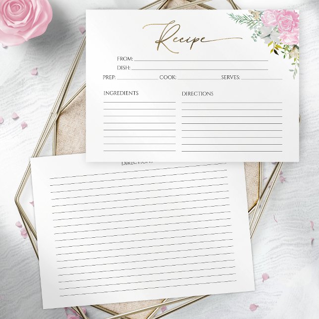 Gilded Wildblomme Vår Möhippa Recept Card Inbjudningar (Skapare uppladdad)