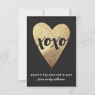 Gilded XOXO Classroom Valentine - Black Inbjudningar