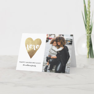 Gilded XOXO Valentine Day Greeting Card - White Helgkort