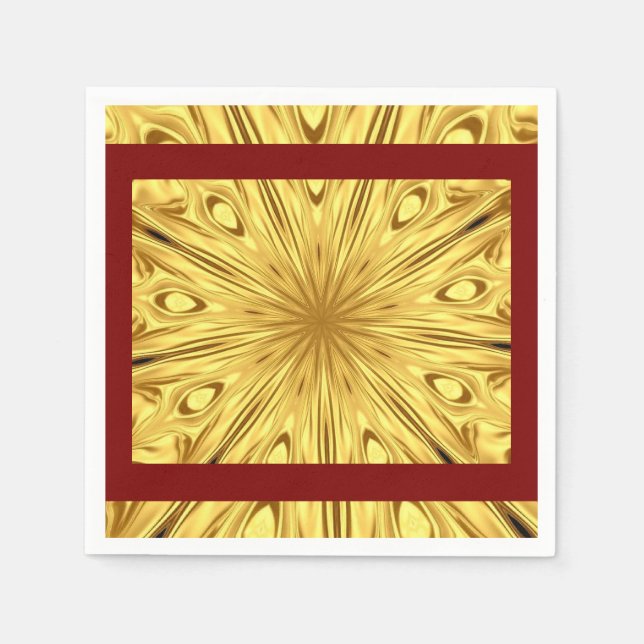 Gilded Zenith Opulent Swirl Crimson Gold Luxury Ac Pappersservett (Framsidan)