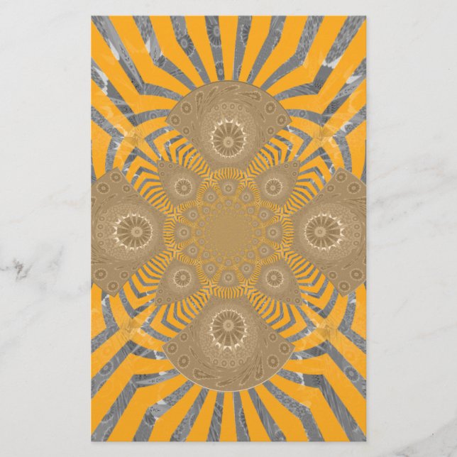 Gilded Zephyr: Elegance in Golden Gult & Chrome Brevpapper (Framsida)