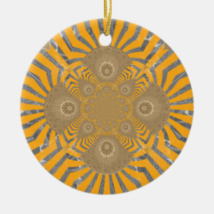 Gilded Zephyr: Elegance in Golden Gult & Chrome Julgransprydnad Keramik