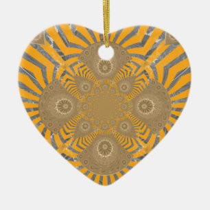 Gilded Zephyr: Elegance in Golden Gult & Chrome Julgransprydnad Keramik