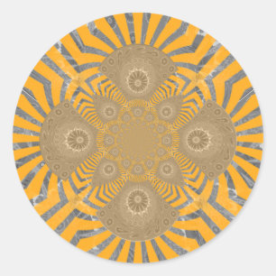 Gilded Zephyr: Elegance in Golden Gult & Chrome Runt Klistermärke
