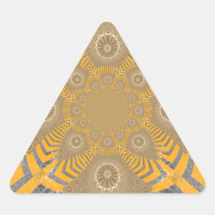 Gilded Zephyr: Elegance in Golden Gult & Chrome Triangelformat Klistermärke