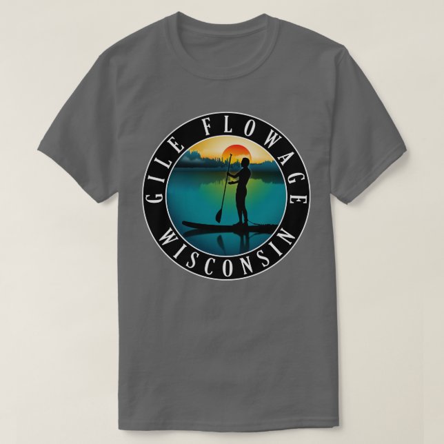 Gile Flopay Wisconsin Paddleboarding T Shirt (Design framsida)