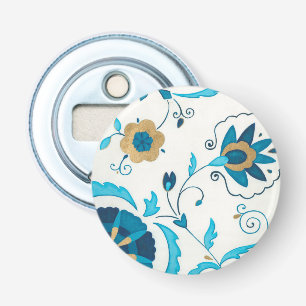 Giled Indigo Flowers med vit bakgrund Flasköppnare