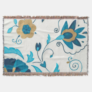 Giled Indigo Flowers med vit bakgrund Mysfilt