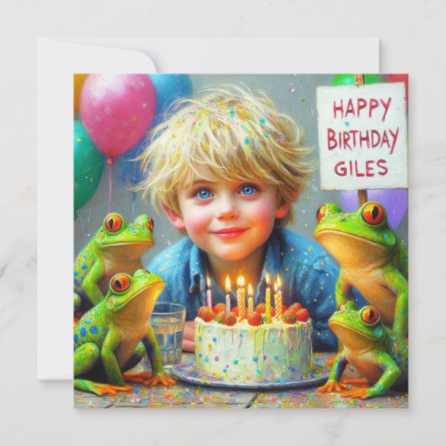 GILES ~ Birthday Card ~ Frogs ~ (Framsida)