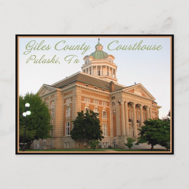 Giles County Domstol - Pulaski, TN Vykort (Framsida)