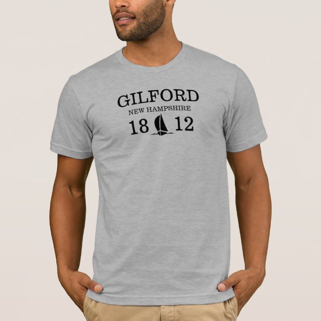 Gilford New Hampshire 1812 Sailing Anpassningsbar T-shirt (Framsida)
