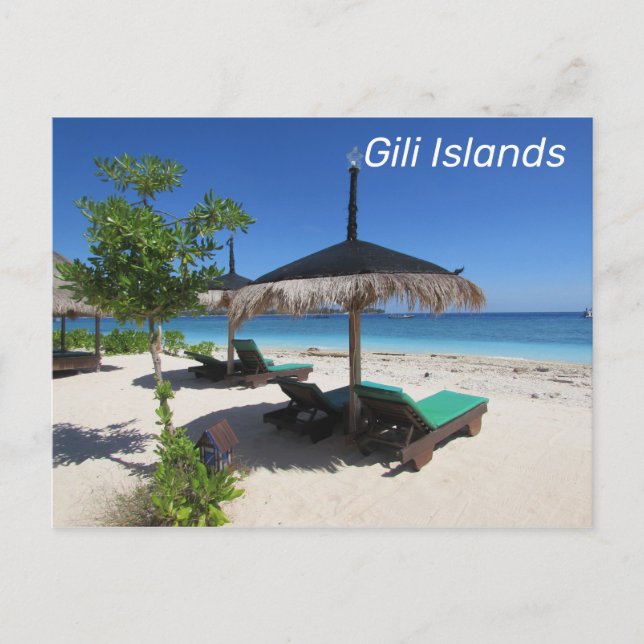 Gili Islands Beach Indonesia Vykort (Framsida)
