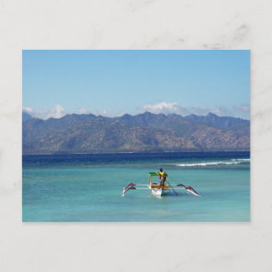 Gili Islands Boat Postcard Vykort