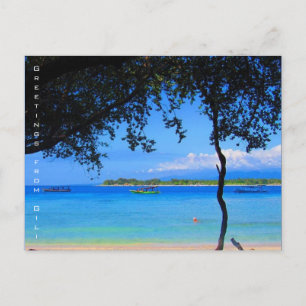gili strand hälsning vykort