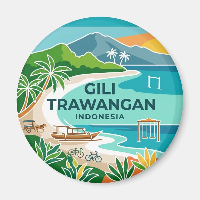Gili Trawangan Indonesien Magnet (Framsidan)