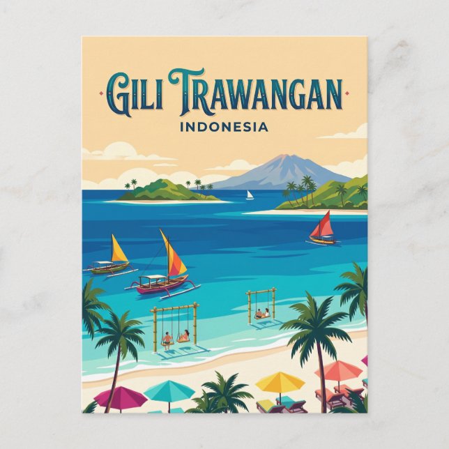 Gili Trawangan Indonesien Vykort (Framsida)
