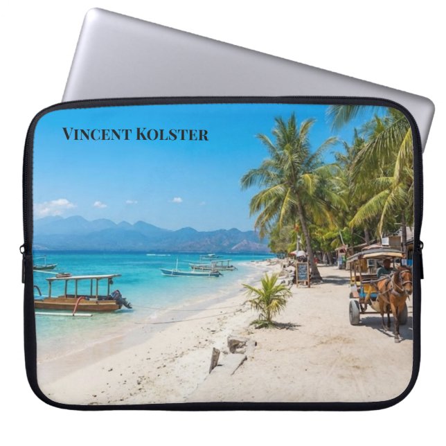 Gili Trawangan Öns Paradisstrand Laptop Fodral (Framsidan)
